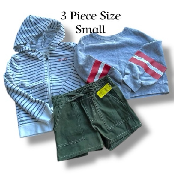 Other - Girls Clothing Set Sweatshirt, Zip Up Hoodie and Shorts Size Small
